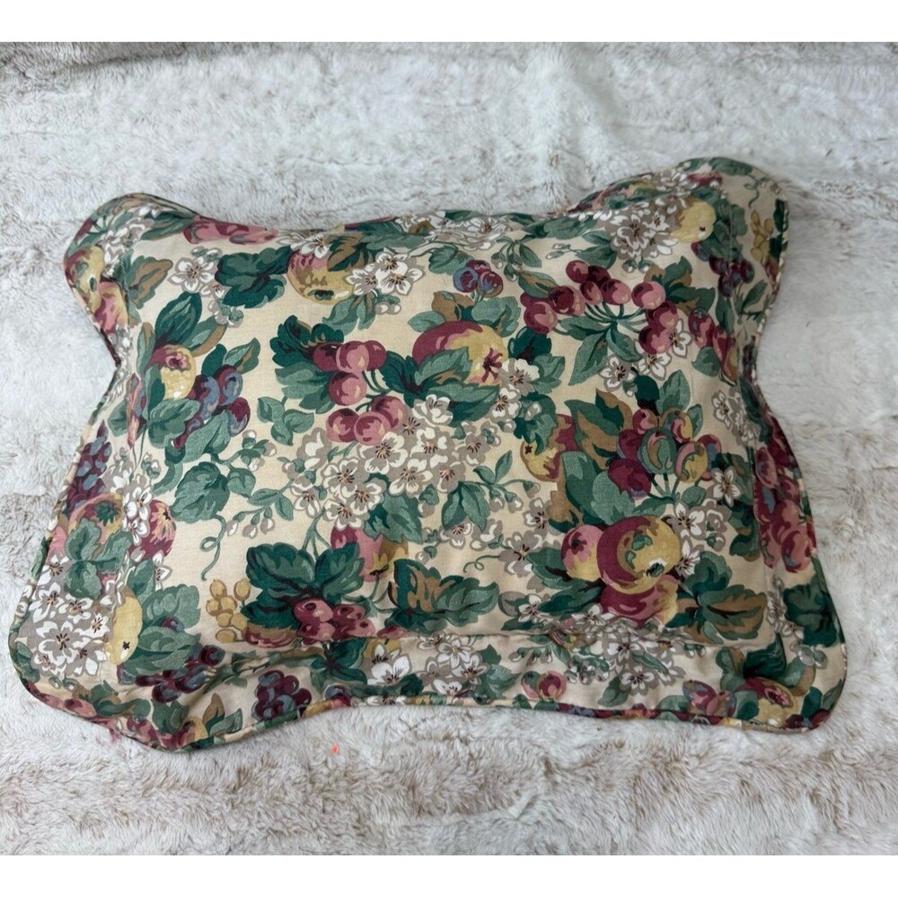 Vintage Laura Ashley Cottage Rubens Fruits Padded Decorative Throw Pillow